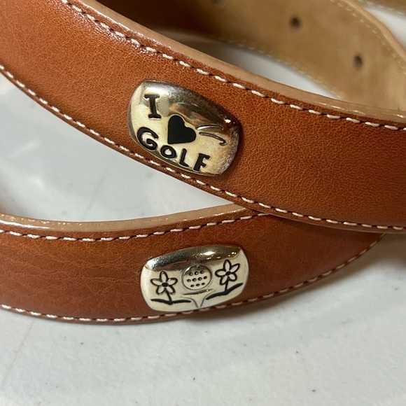 Brighton Women’s Leather Belt Golf Medallion Brown Leather USA Belt Brighton - Picture 8 of 12